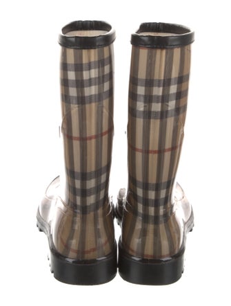 Burberry Rubber Plaid Print Rain Boots