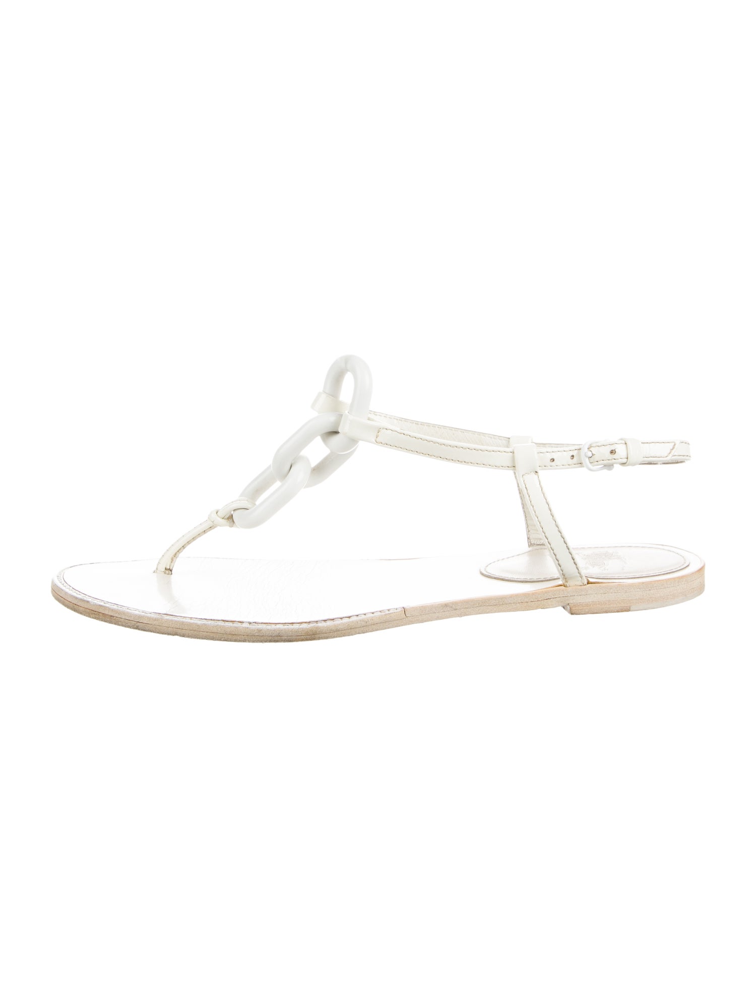 Burberry Leather T-Strap Sandals