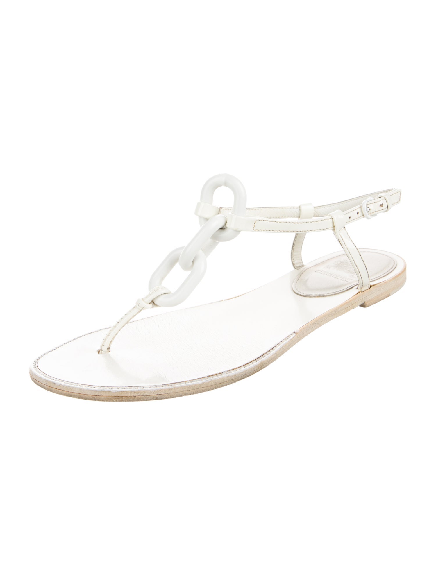 Burberry Leather T-Strap Sandals