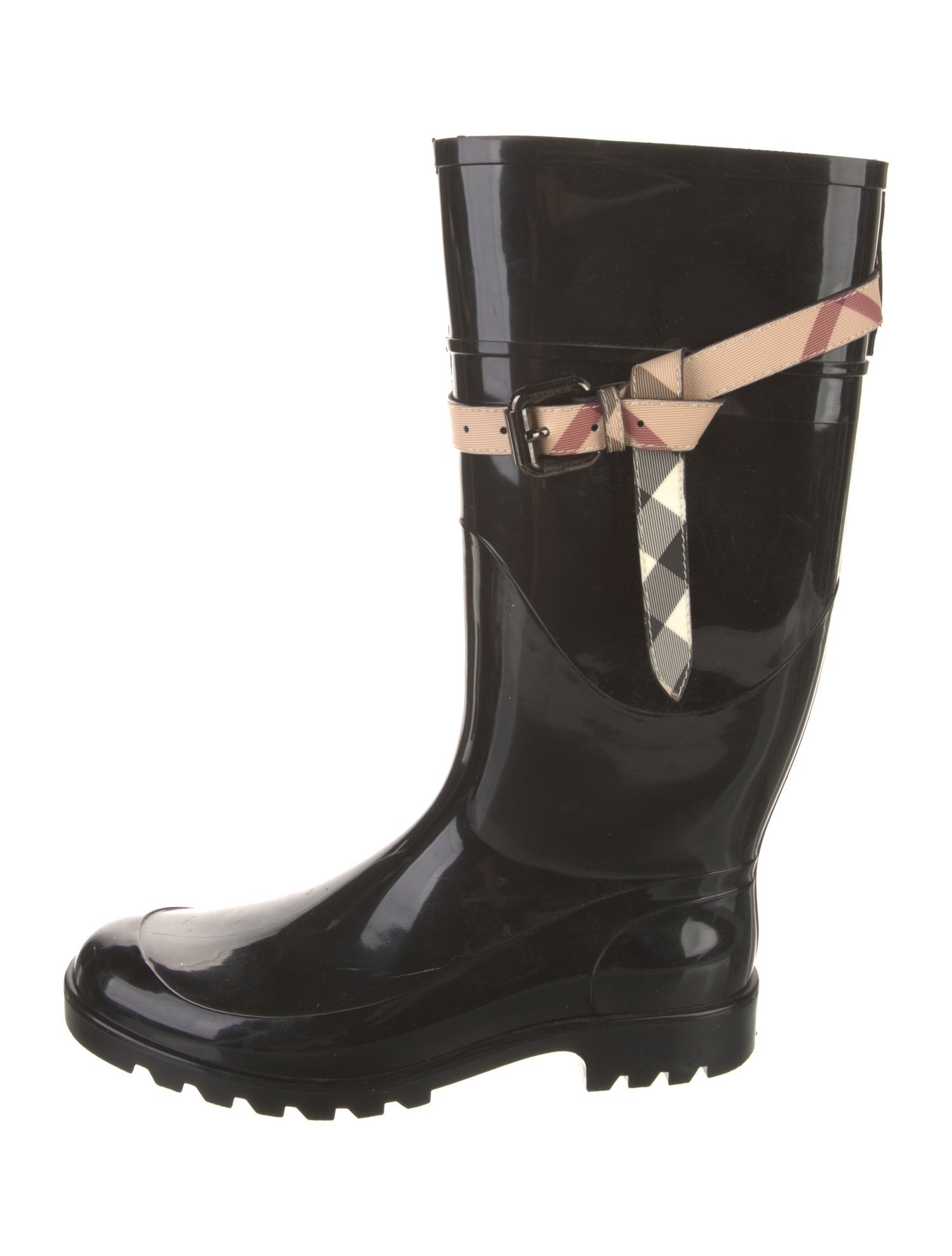 Burberry Nova Check Pattern Rubber Rain Boots