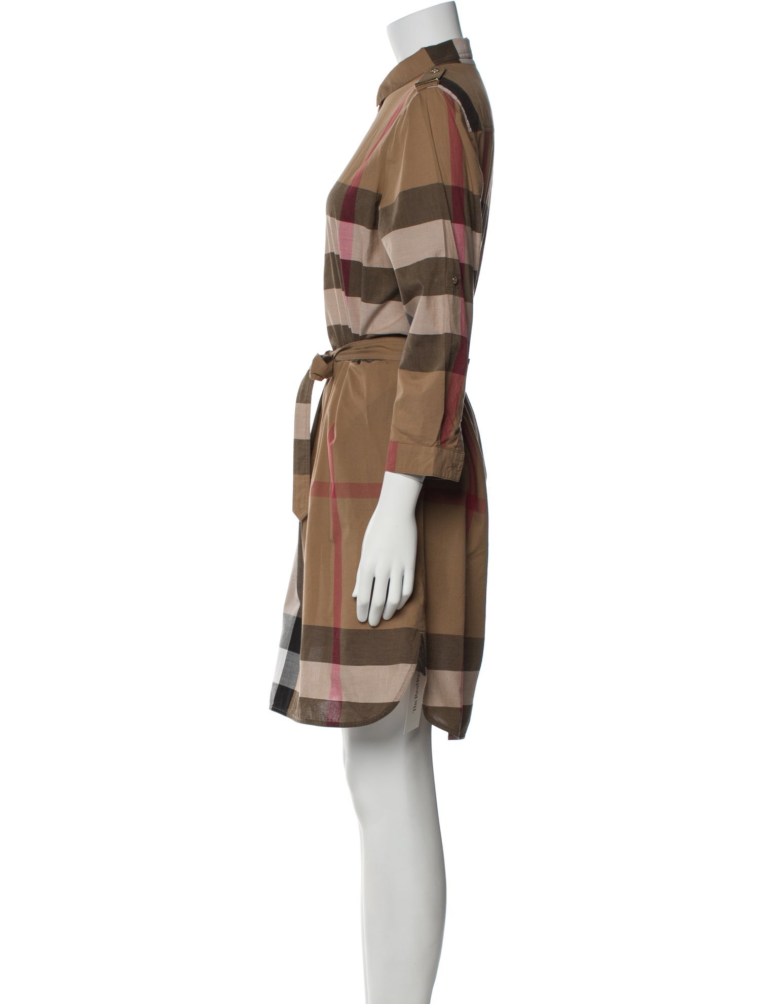 Burberry Plaid Print Knee-Length Dress