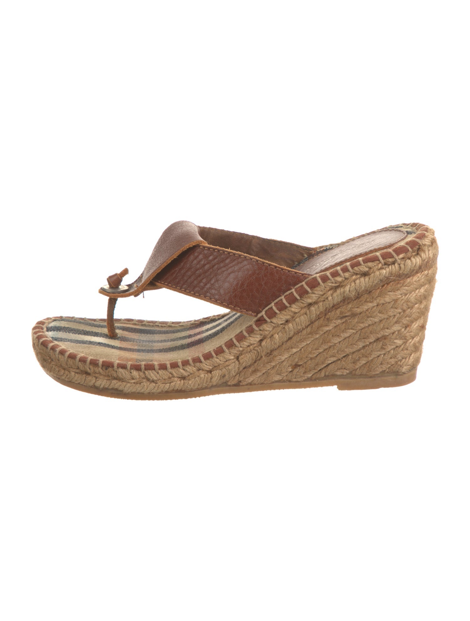 Burberry Nova Check Pattern Leather Espadrilles