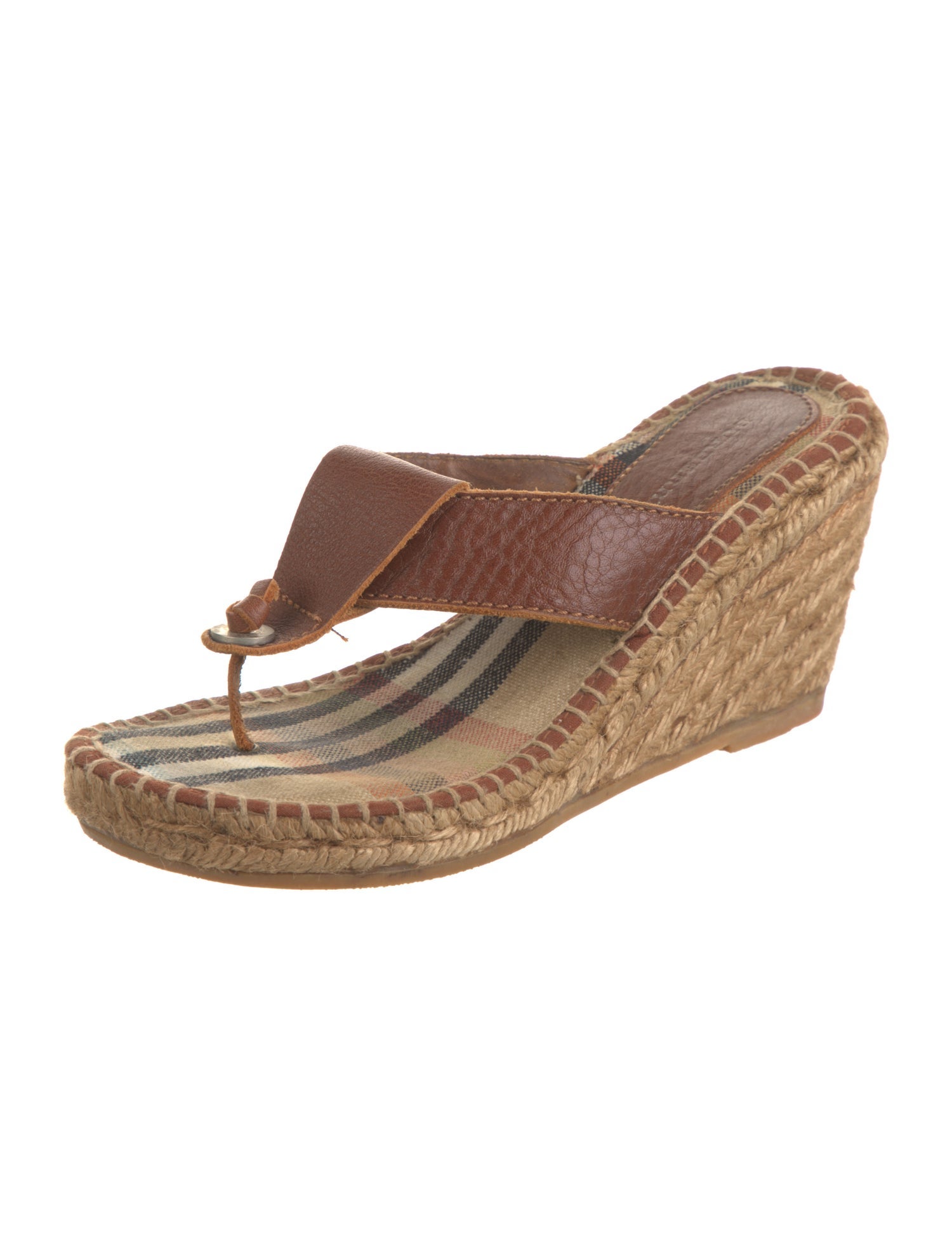 Burberry Nova Check Pattern Leather Espadrilles