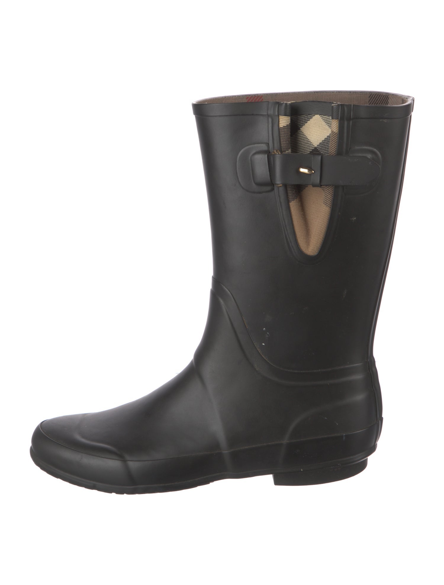 Burberry Nova Check Pattern Rubber Rain Boots