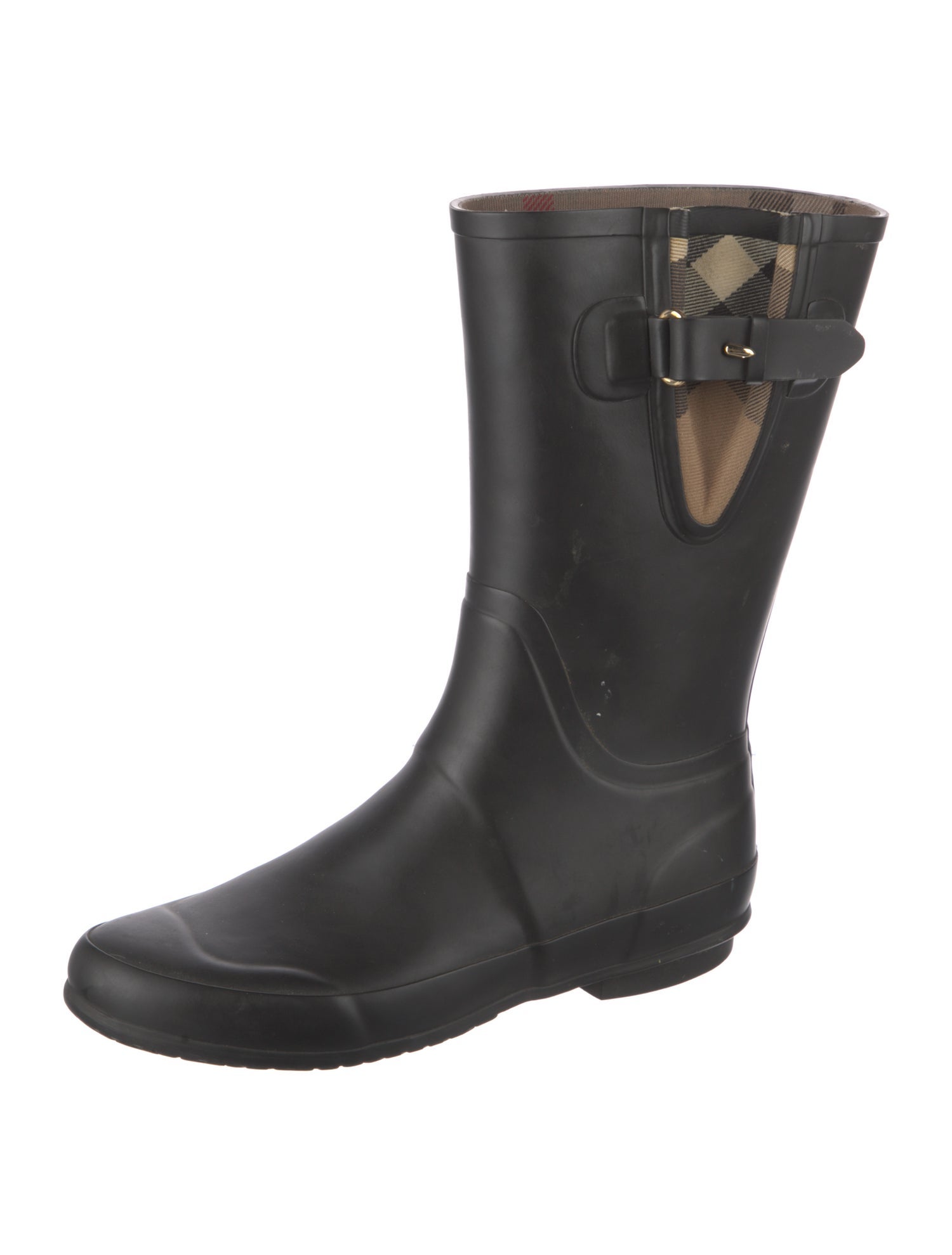 Burberry Nova Check Pattern Rubber Rain Boots