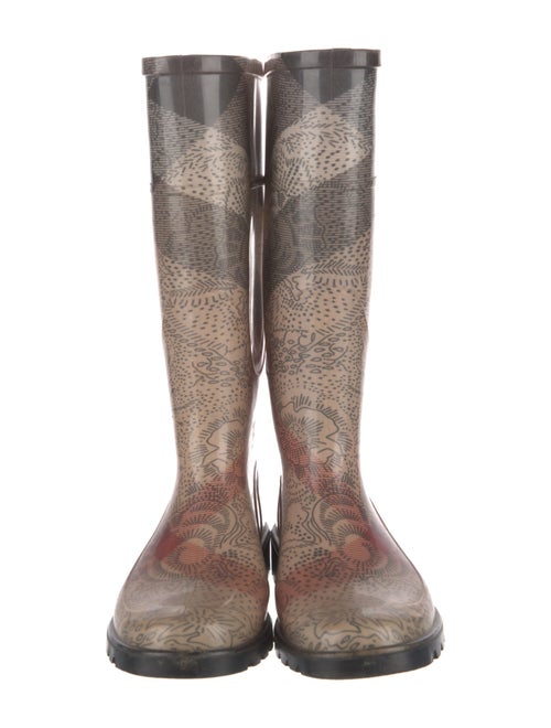 Burberry Super Nova Check Pattern Rubber Rain Boots