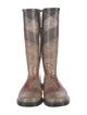 Burberry Super Nova Check Pattern Rubber Rain Boots