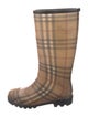 Burberry Haymarket Check Pattern Rubber Rain Boots