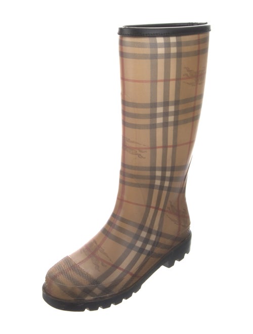 Burberry Haymarket Check Pattern Rubber Rain Boots