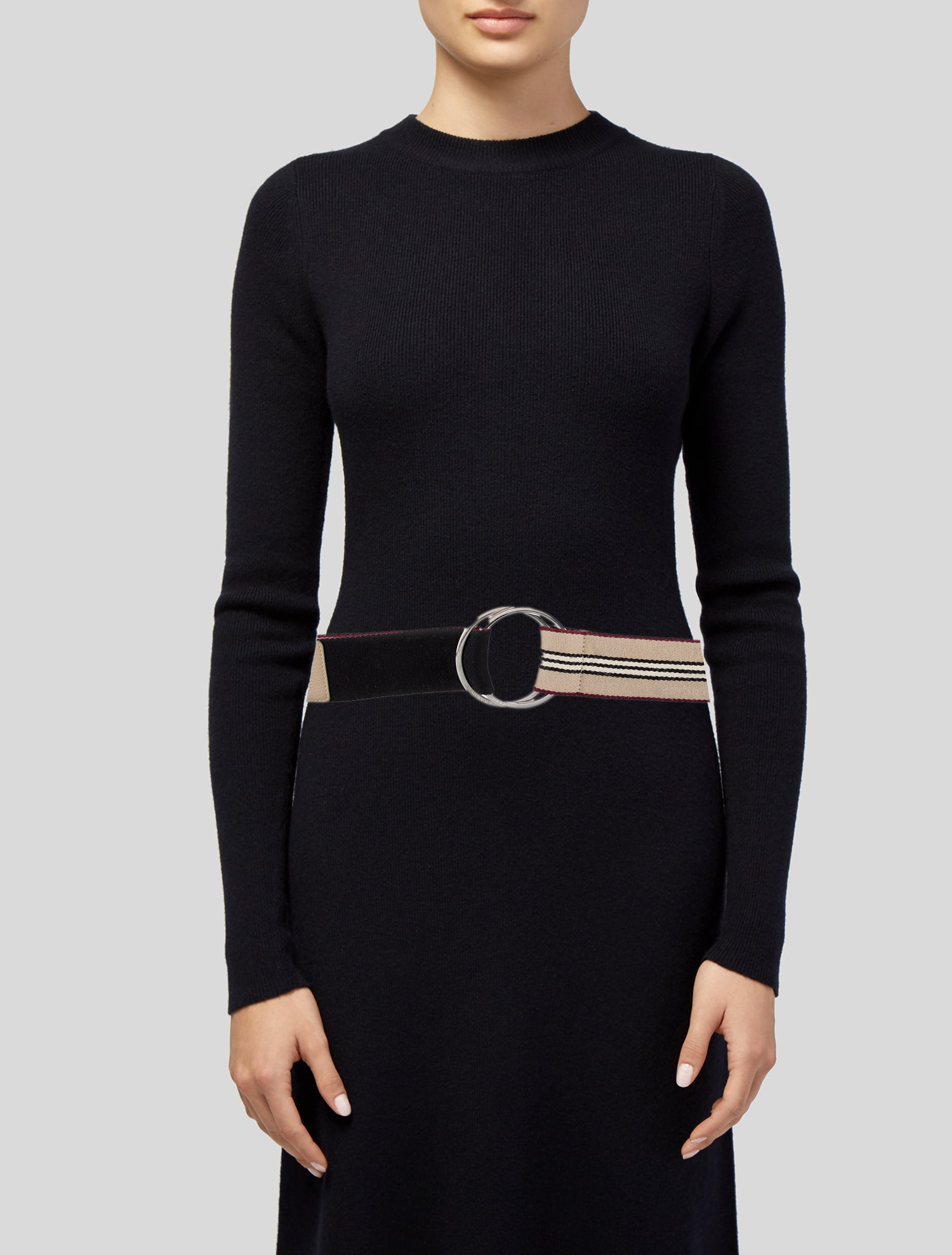 Burberry Leather Trim Embellishment Belt