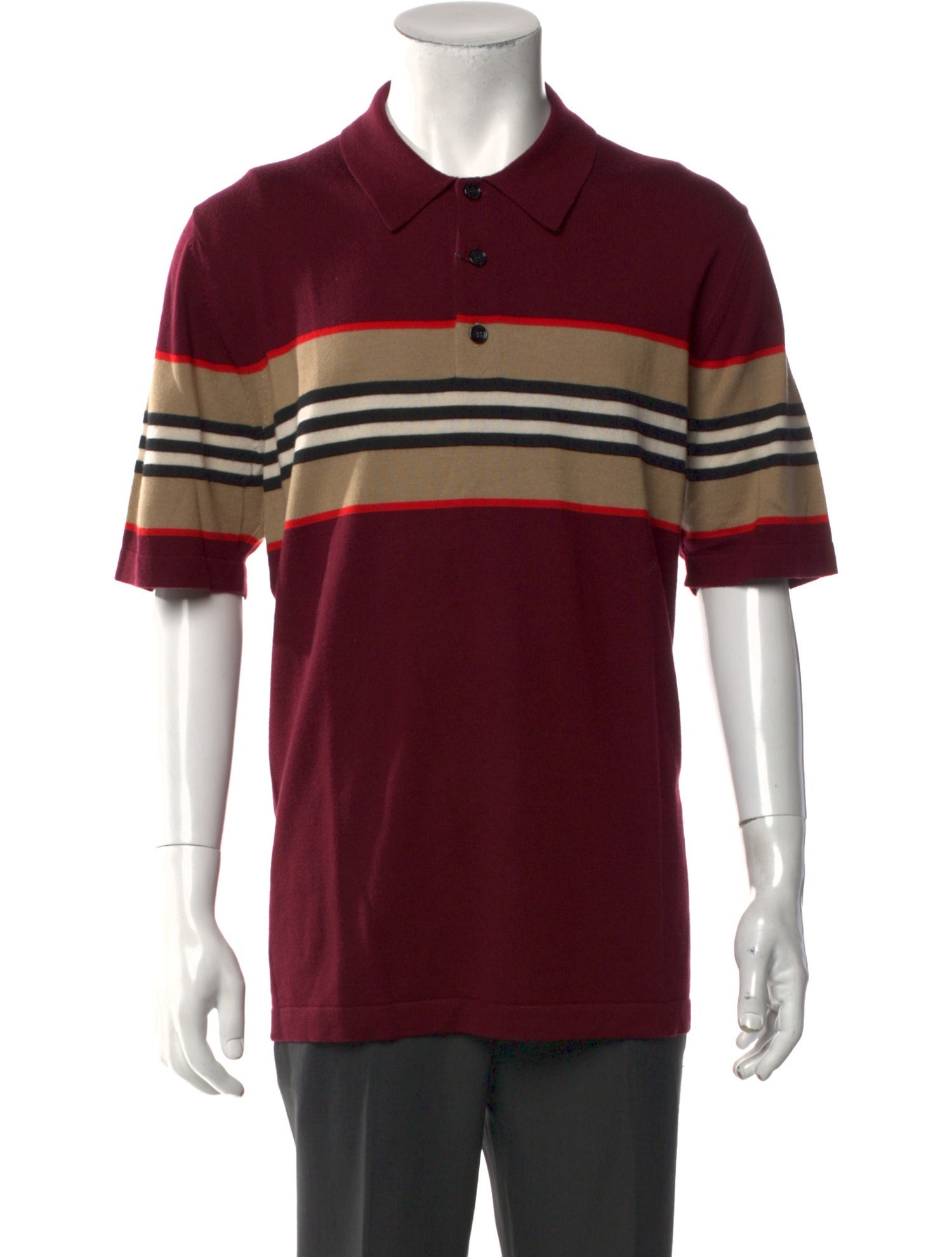Burberry::Tシャツ:L[RESALE] Burberry House Check Pattern Oversized Tape Detail Shirt