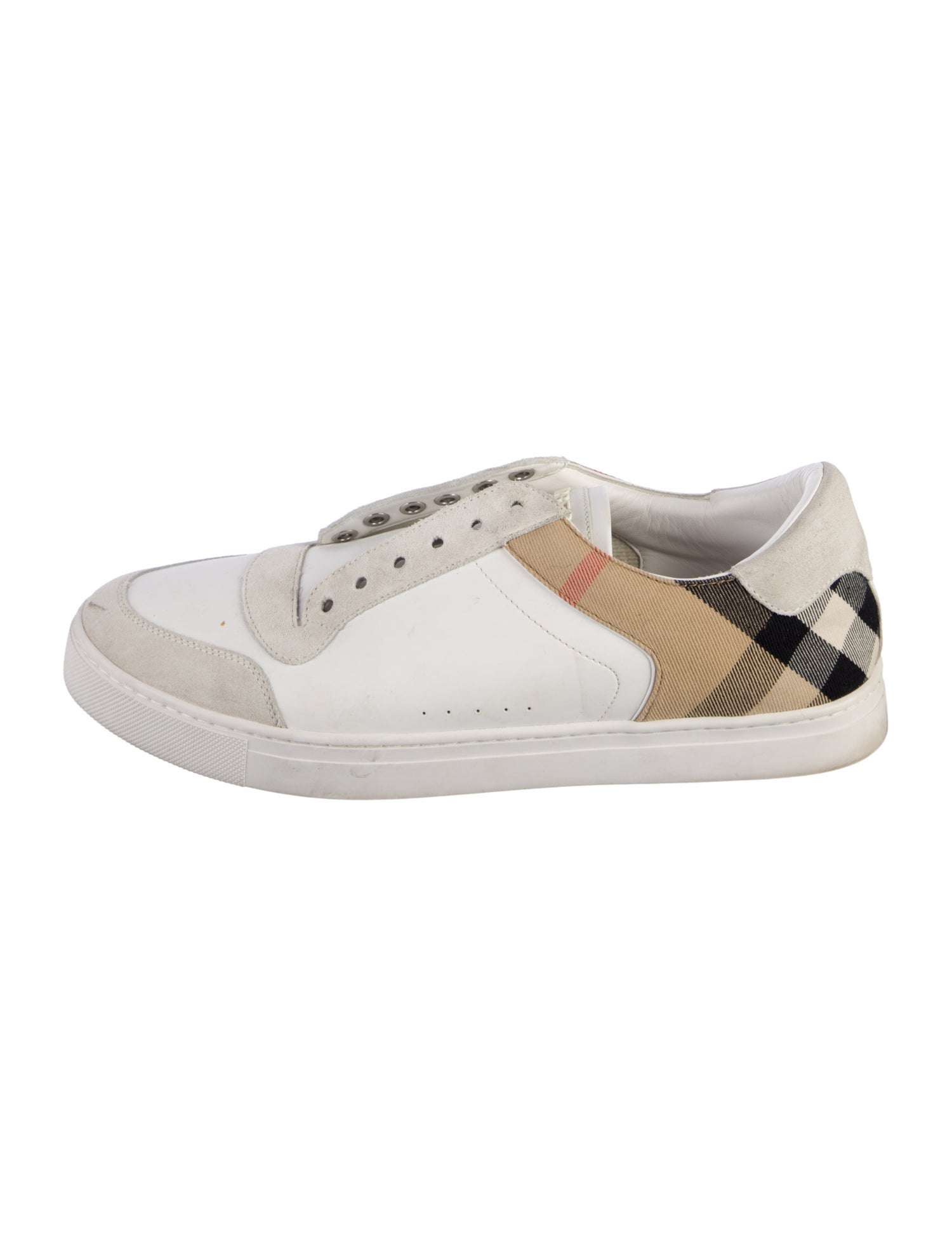 Burberry Nova Check Pattern Leather Sneakers