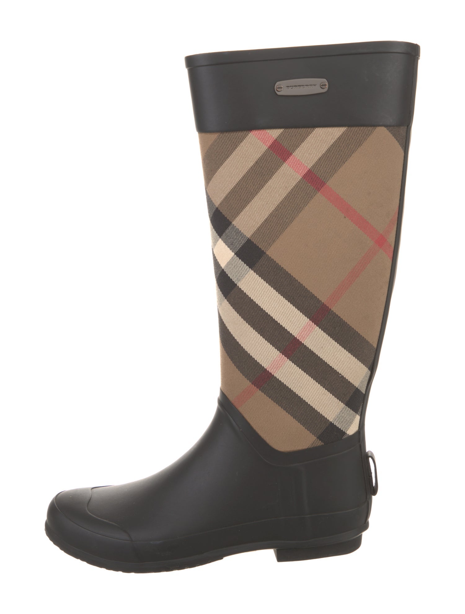 Burberry Super Nova Check Pattern Rubber Rain Boots