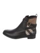 Burberry Nova Check Pattern Leather Chelsea Boots