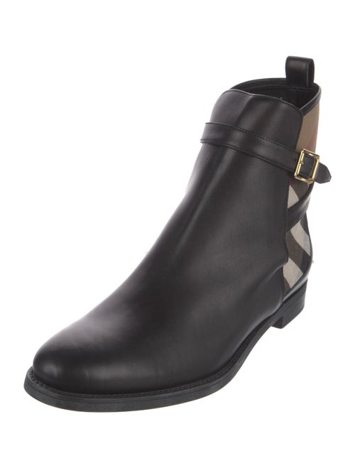 Burberry Nova Check Pattern Leather Chelsea Boots