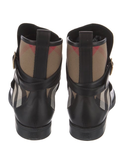 Burberry Nova Check Pattern Leather Chelsea Boots