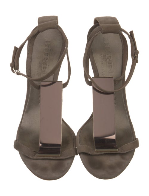Burberry Suede T-Strap Sandals