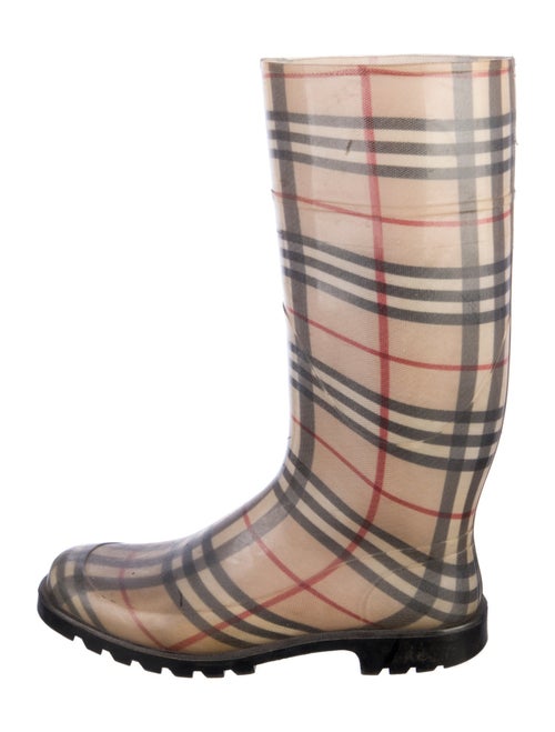 Burberry Nova Check Pattern Rubber Rain Boots