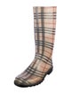 Burberry Nova Check Pattern Rubber Rain Boots