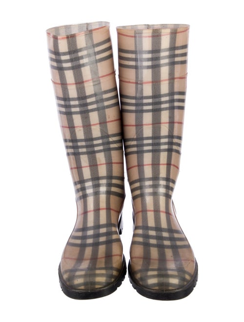 Burberry Nova Check Pattern Rubber Rain Boots