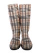 Burberry Nova Check Pattern Rubber Rain Boots