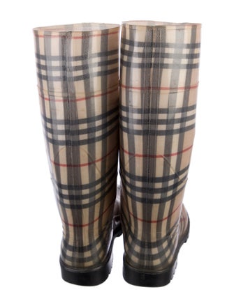 Burberry Nova Check Pattern Rubber Rain Boots