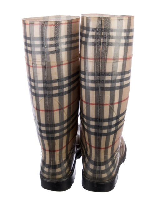 Burberry Nova Check Pattern Rubber Rain Boots