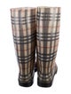 Burberry Nova Check Pattern Rubber Rain Boots