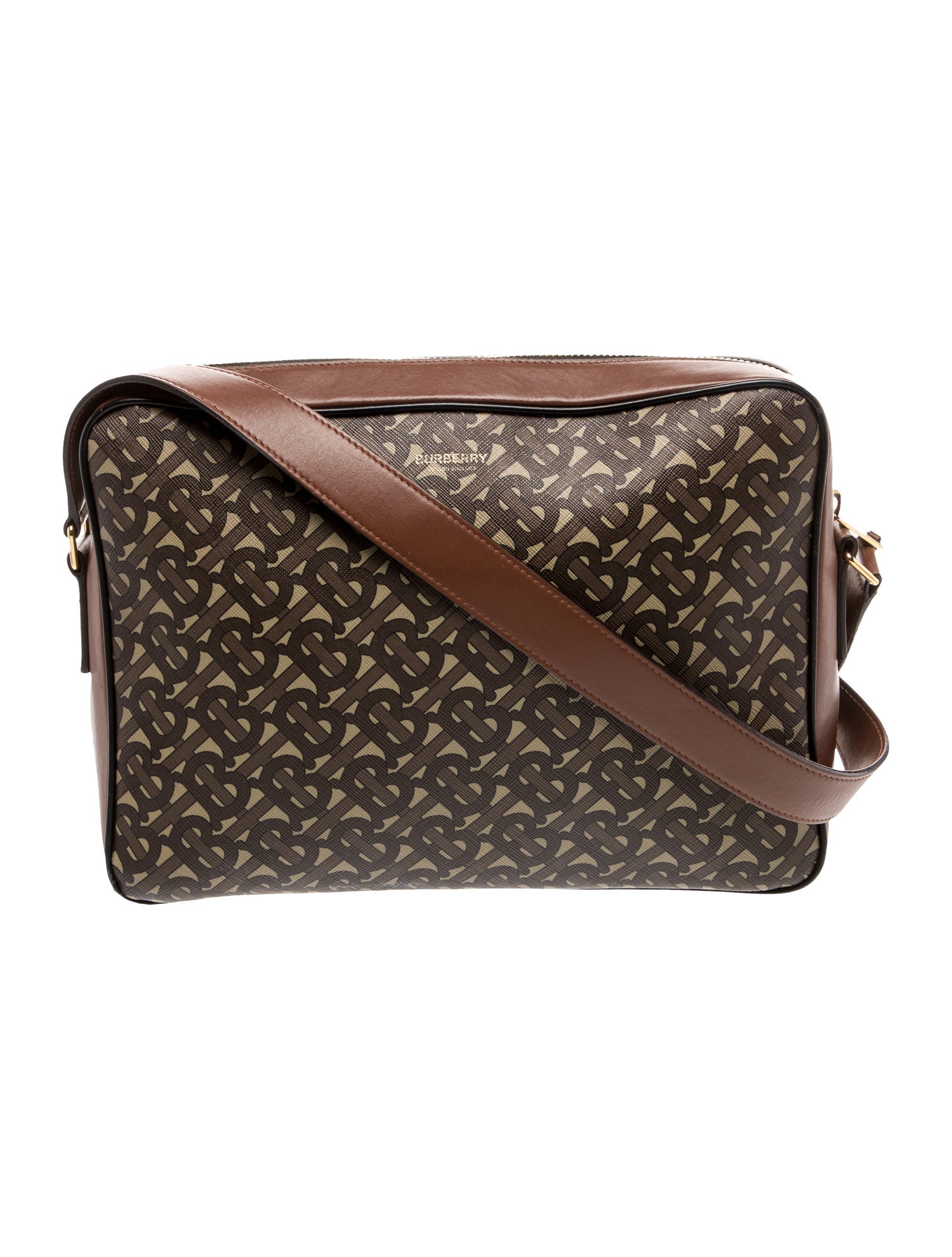 【BURBERRY】TB CROSSBODY BAG Burberry TB Monogram Stripe Canvas Leather Crossbody Bag