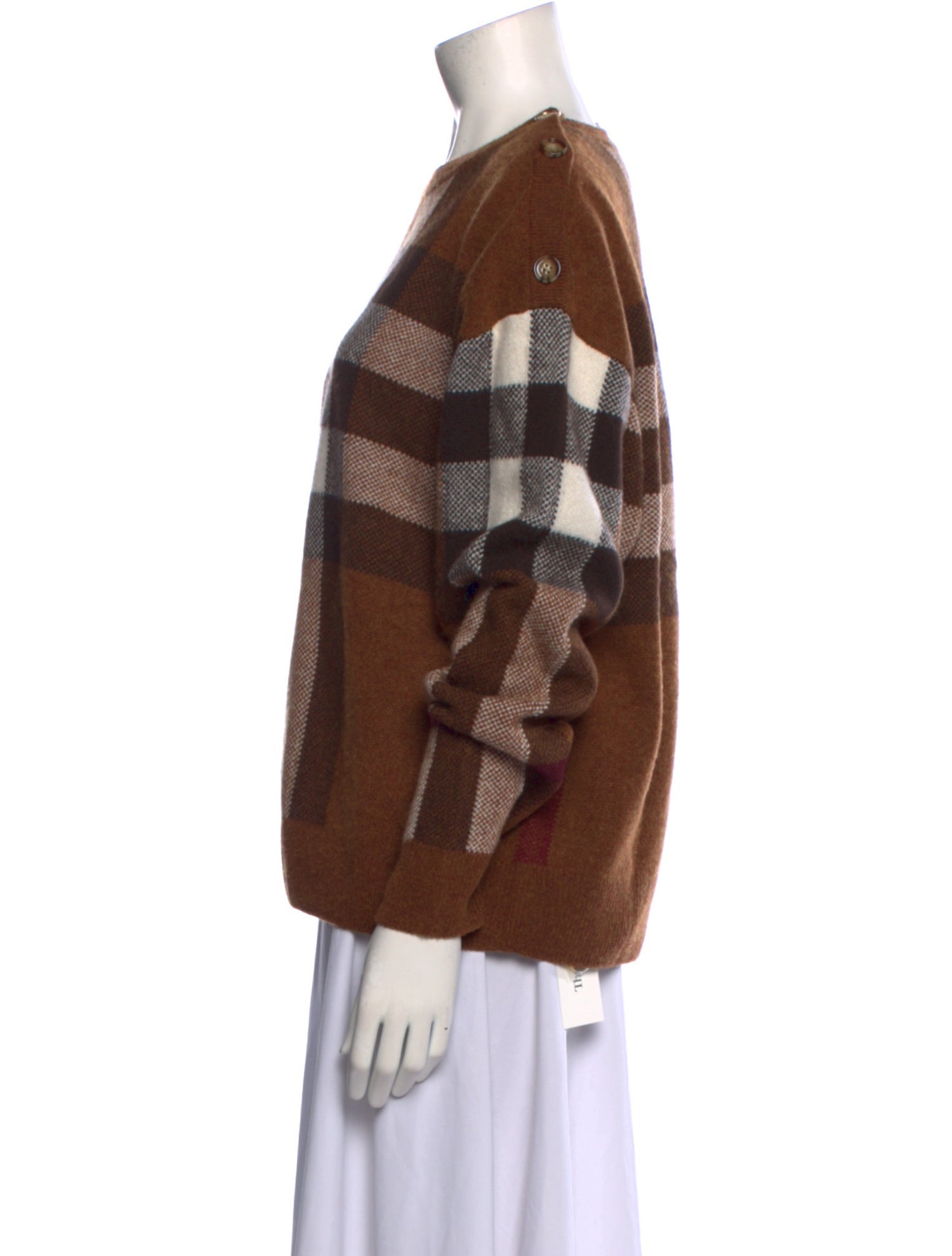 Burberry Wool Plaid Print Sweater w/ Tags