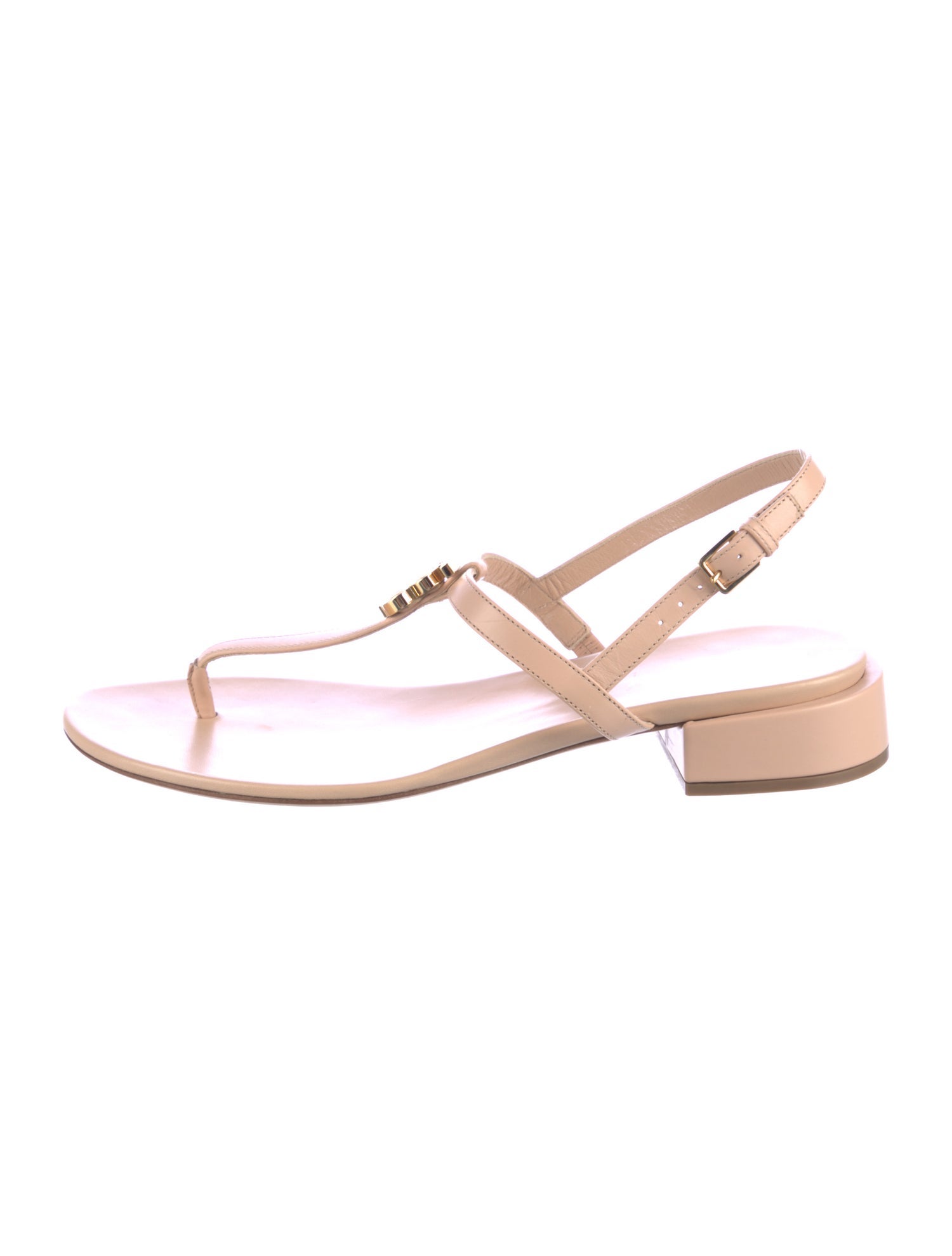 Burberry Leather T-Strap Sandals