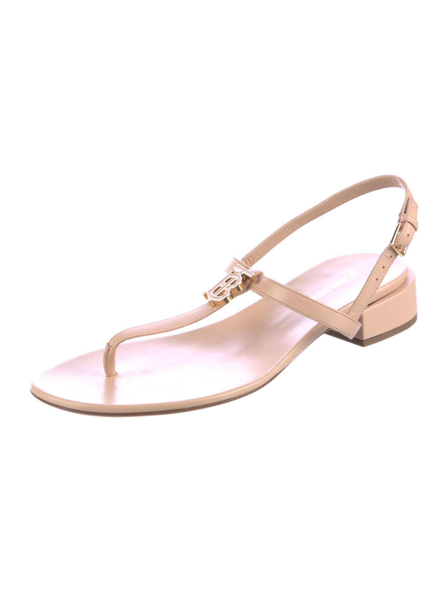Burberry Leather T-Strap Sandals
