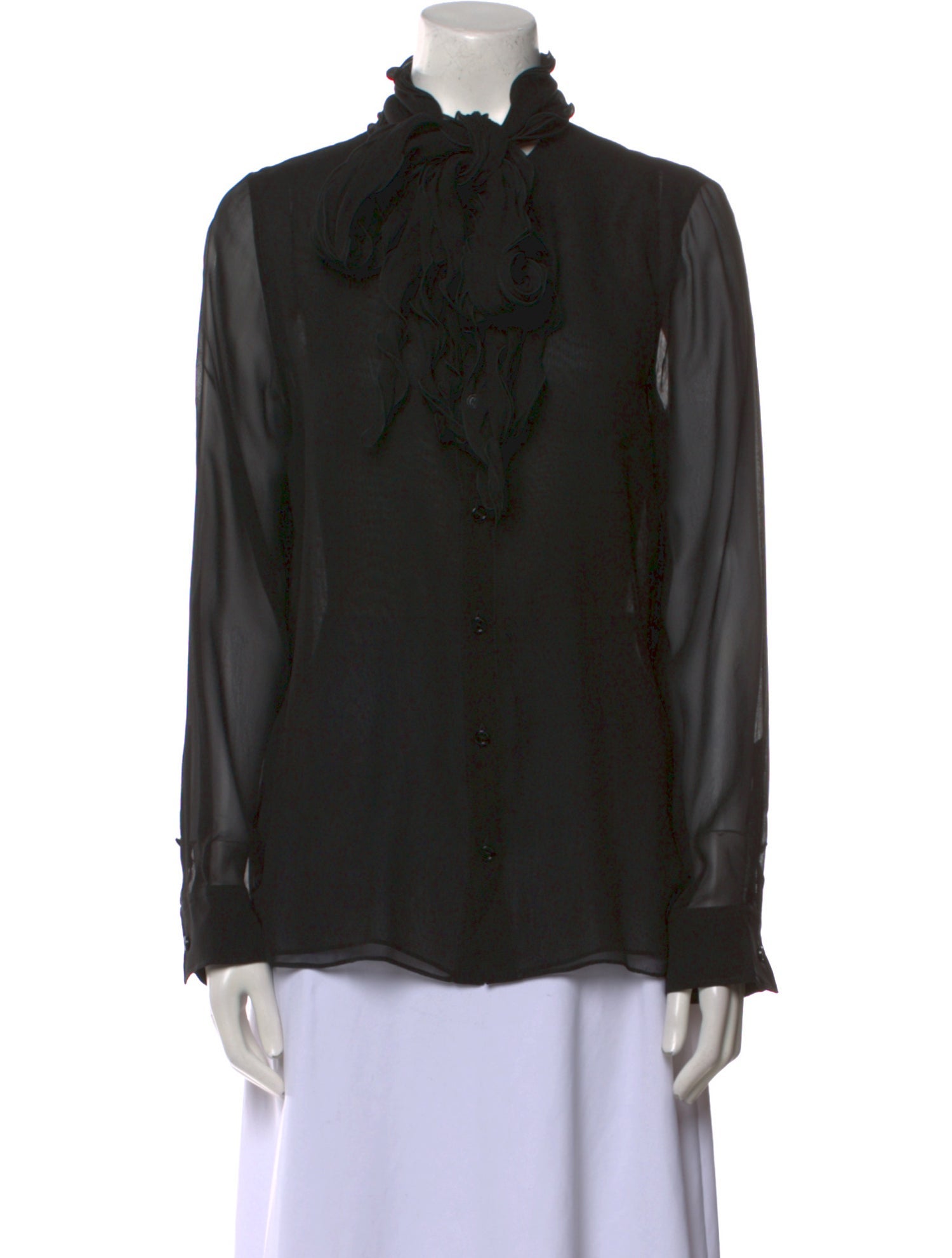 Burberry Silk Mock Neck Blouse