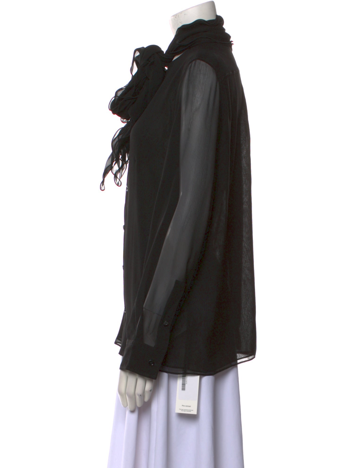 Burberry Silk Mock Neck Blouse