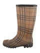 Burberry Haymarket Check Pattern Rubber Rain Boots