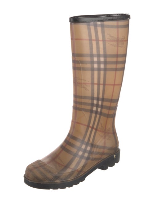 Burberry Haymarket Check Pattern Rubber Rain Boots