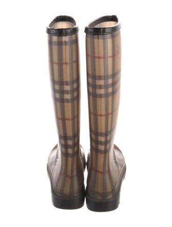 Burberry Haymarket Check Pattern Rubber Rain Boots