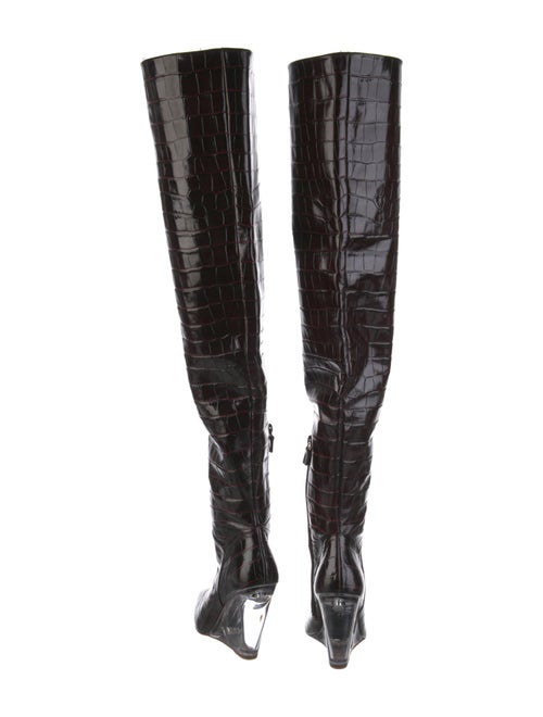 Burberry Embossed Leather Animal Print Boots