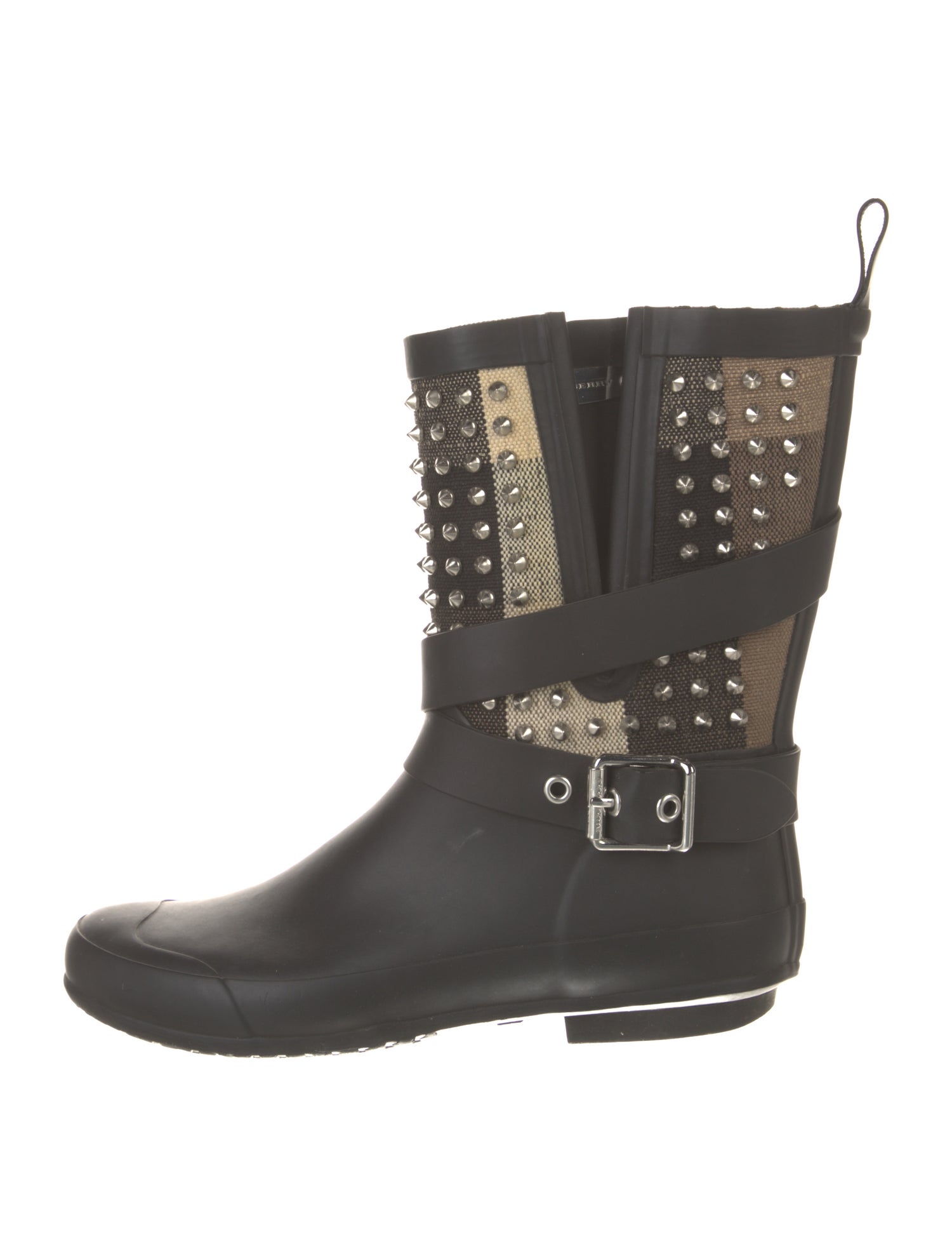 Burberry Rubber Colorblock Pattern Rain Boots