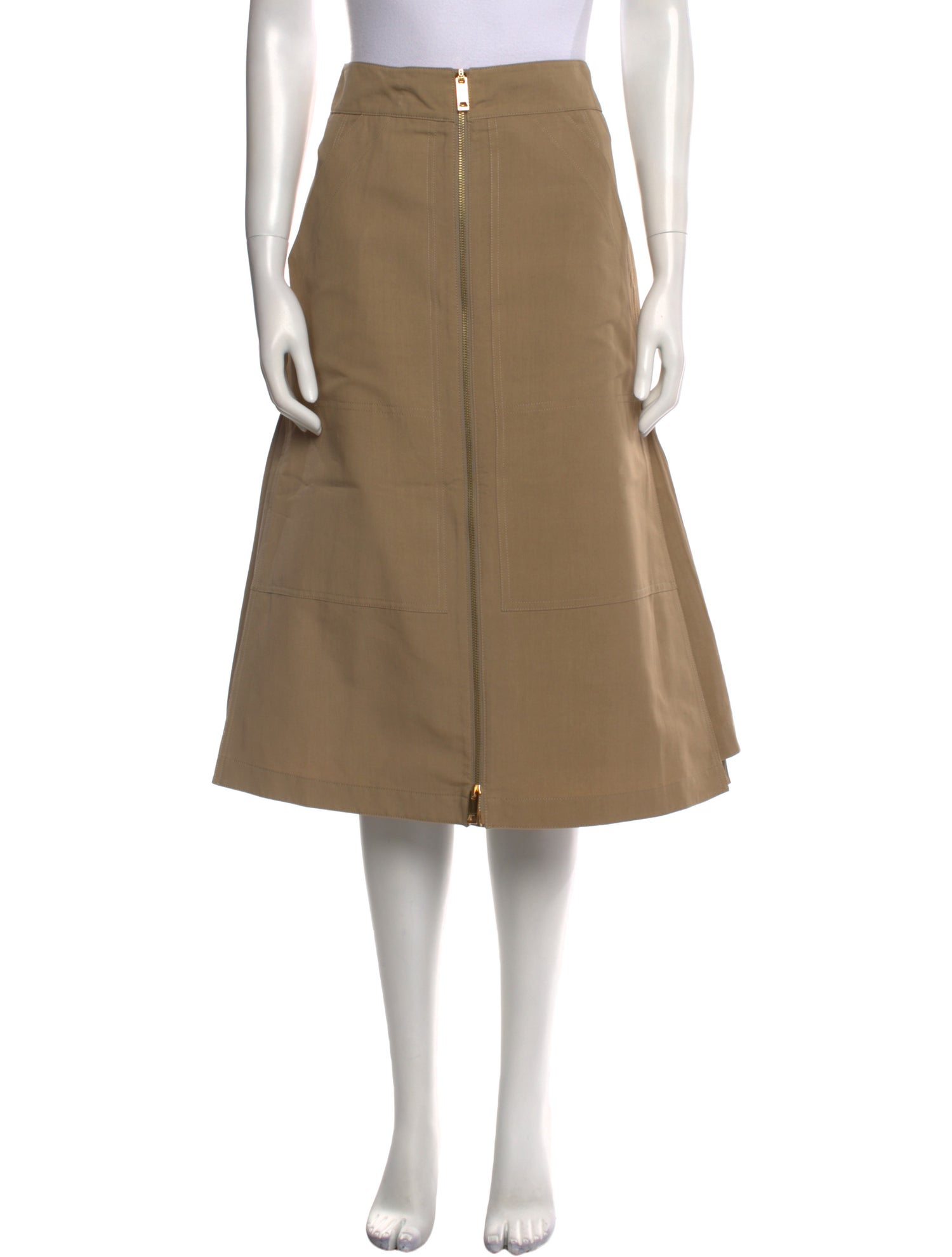Burberry Pleated Accents Knee-Length Skirt