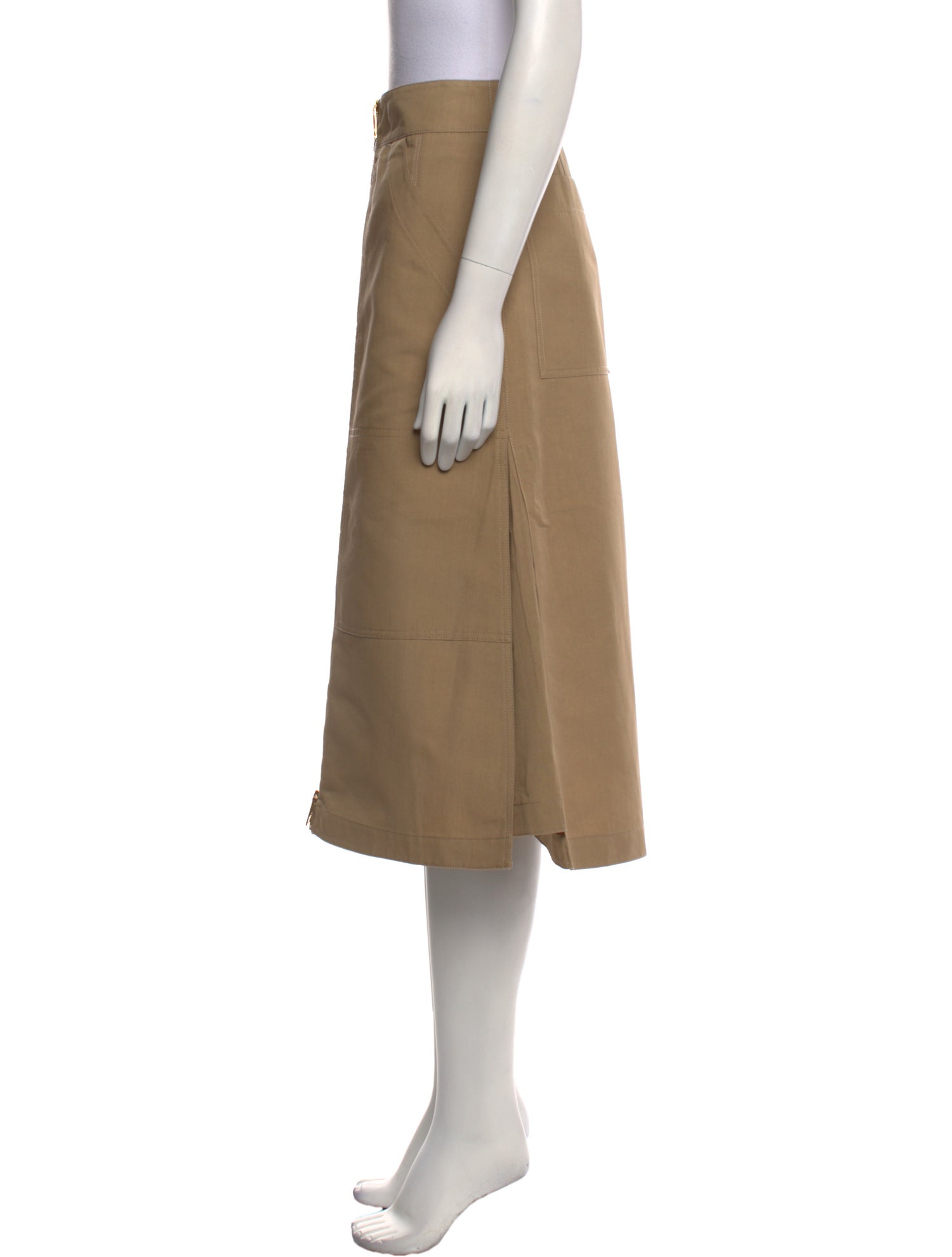 Burberry Pleated Accents Knee-Length Skirt