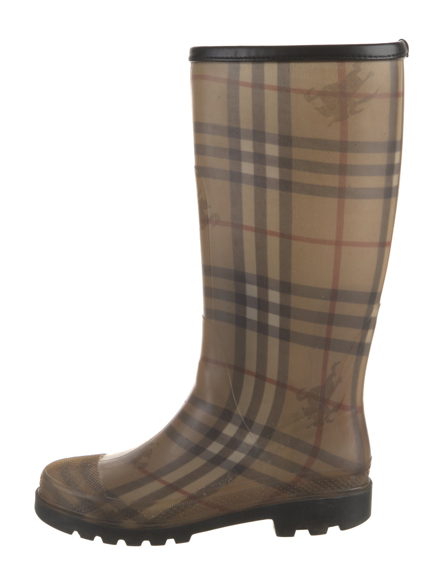 Burberry Haymarket Check Pattern Rubber Rain Boots