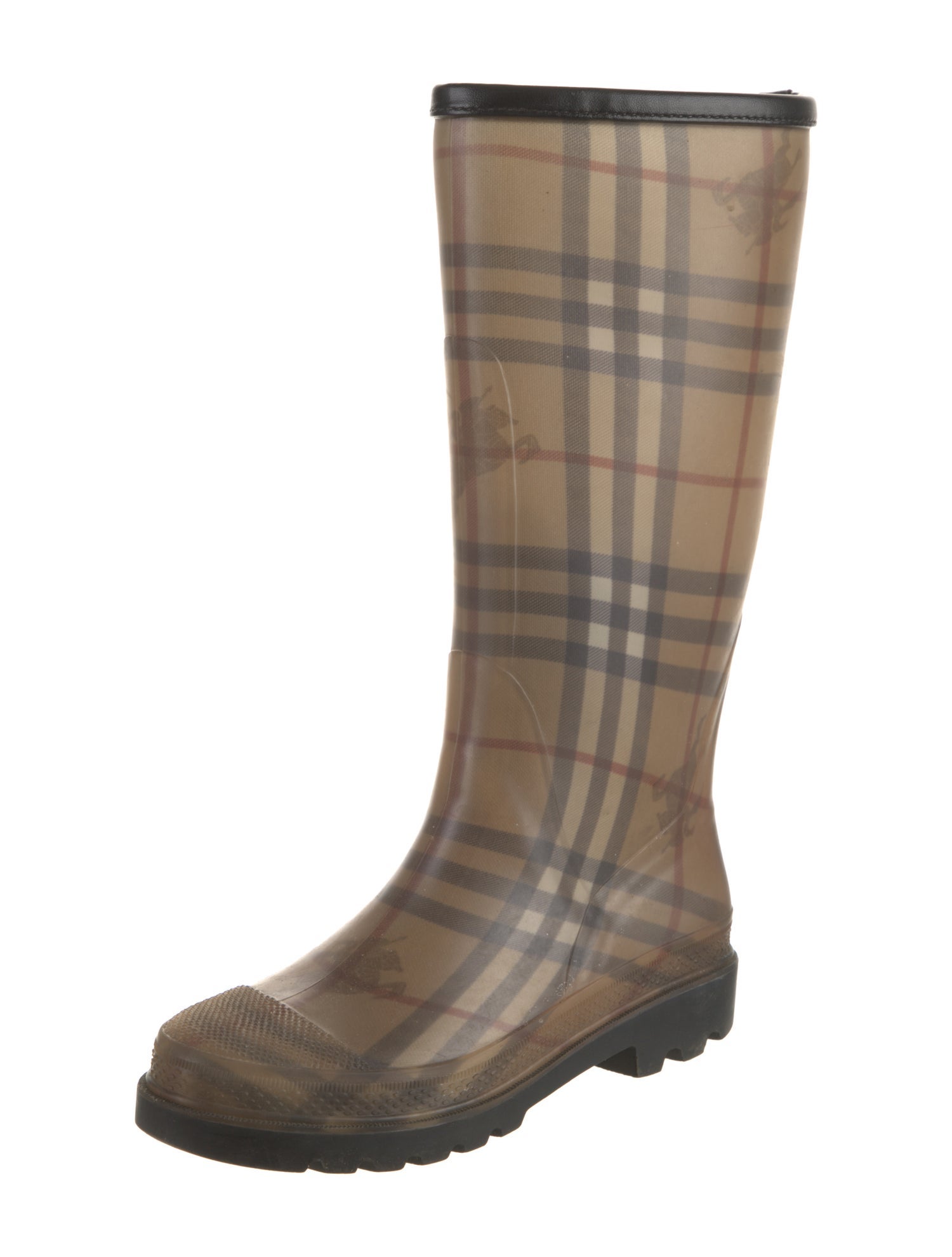 Burberry Haymarket Check Pattern Rubber Rain Boots