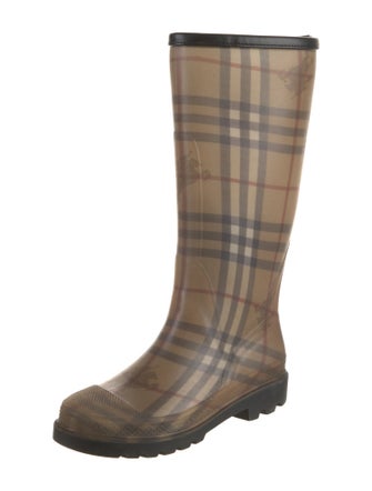 Burberry Haymarket Check Pattern Rubber Rain Boots