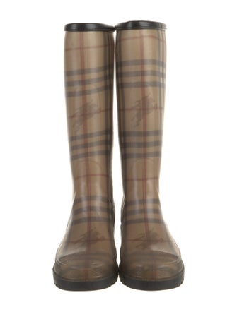 Burberry Haymarket Check Pattern Rubber Rain Boots