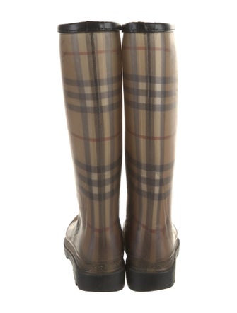 Burberry Haymarket Check Pattern Rubber Rain Boots