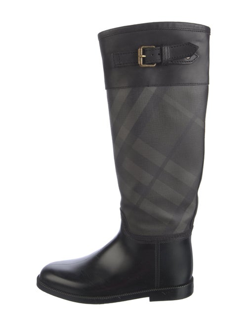 Burberry Super Nova Check Pattern Leather Rain Boots
