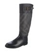 Burberry Super Nova Check Pattern Leather Rain Boots