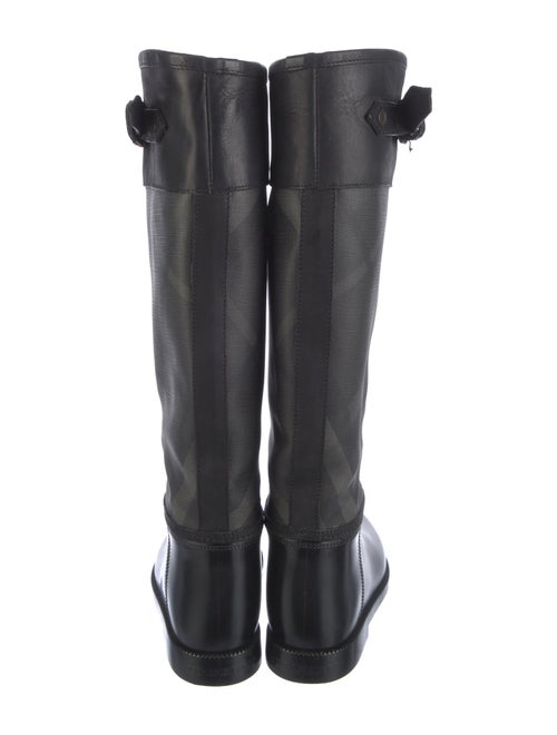 Burberry Super Nova Check Pattern Leather Rain Boots