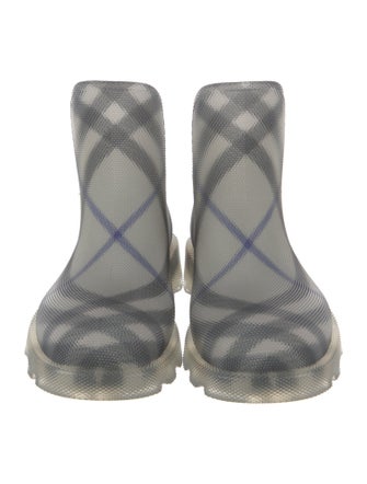 Burberry Nova Check Pattern Rubber Rain Boots